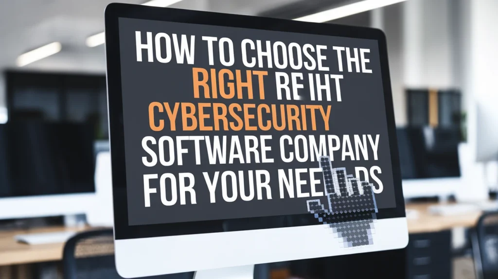 How to Choose the Right Cybersecurity Software Company for Your Needs