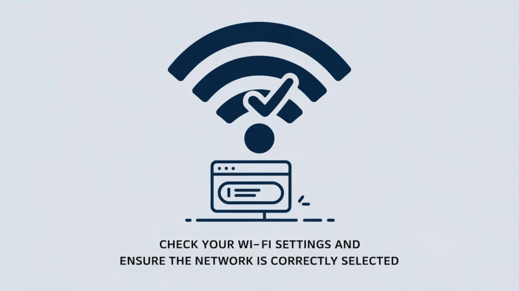 Check Your Wi-Fi Settings and Ensure the Network Is Correctly Selected