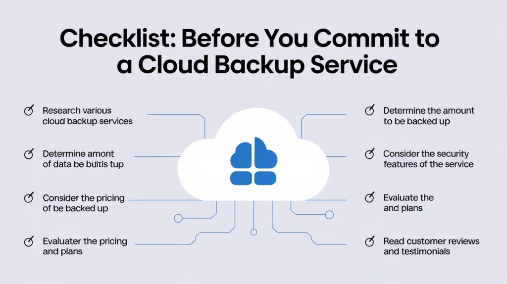 Checklist: Before You Commit to a Cloud Backup Service