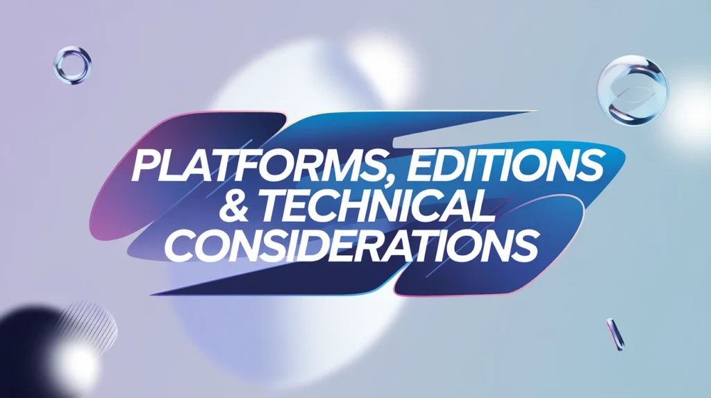 Platforms, Editions & Technical Considerations