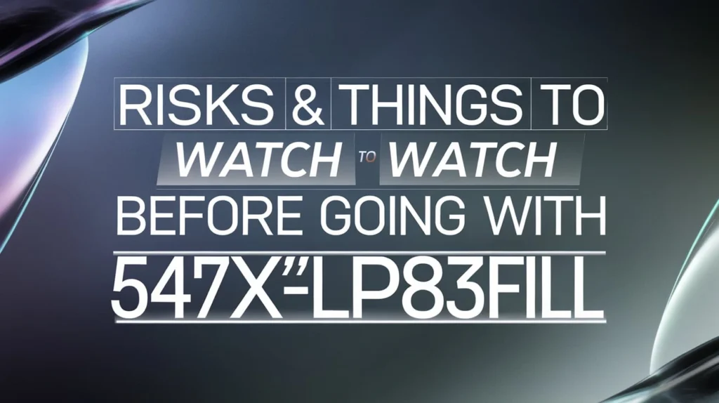 Risks & Things to Watch Before Going Live with 547x‑LP83Fill