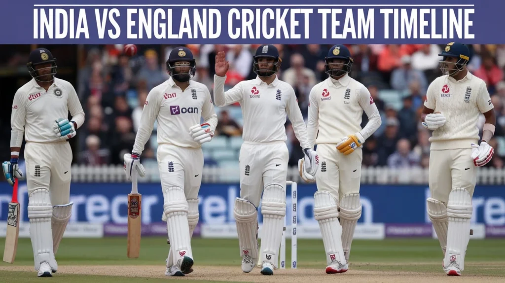 India vs England Cricket Team Timeline